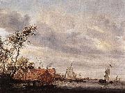 Salomon van Ruysdael River Scene with Farmstead France oil painting artist